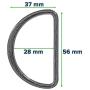 Paracord Planet Flat Metal D-Ring – 2 Inch Silver – Do It Yourself Bags, Accessories, Pet Collars, and Straps (2 Pack)