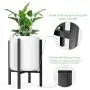 MUDEELA Metal Plant Stand, Mid Century Modern Plant Stand 15 inches in Height, Indoor & Outdoor Potted Plant Holder, Hold Up to 10 Inch Planter, Pot & Plant Not Included, Black MUDEELA Metal Plant Stand, Mid Century Modern Plant Stand 15 inches in Height, Indoor & Outdoor Potted Plant Holder, Hold Up to 10 Inch Planter, Pot & Plant Not Included, Black