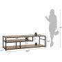 Linsy Home TV Stand, TV Console Table with Storage Shelf, Wood Look and Metal Frame, LS209M1-A