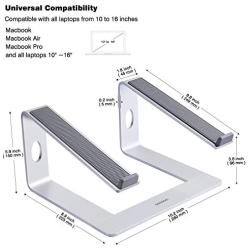 Standmit Laptop Stand Pro, Aluminum Computer Riser, Ergonomic Desktop Notebook Metal Holder Compatible with MacBook Air Pro,HP,Dell,Lenovo, More 10 11 12 13 14 15 15.6 16 Inch Laptops(Silver)