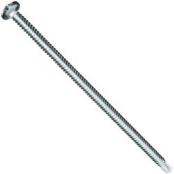 Small Parts-1496 Steel Self-Drilling Screw, Zinc Plated Finish, Pan Head, Phillips Drive, #3 Drill Point, 1/4''-14 Thread Size, 6'' Length (Pack of 5)