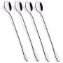 Hiware 9-Inch Long Handle Iced Tea Spoon, Coffee Spoon, Ice Cream Spoon, Stainless Steel Cocktail Stirring Spoons, Set of 4