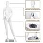 Giantex Female Mannequin Dress Form Display Manikin Torso Stand Realistic Metal Stand Plastic Detachable Clothing Full Body Mannequin W/Base White 5.8 FT, White