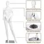 Giantex Female Mannequin Dress Form Display Manikin Torso Stand Realistic Metal Stand Plastic Detachable Clothing Full Body Mannequin W/Base White 5.8 FT, White