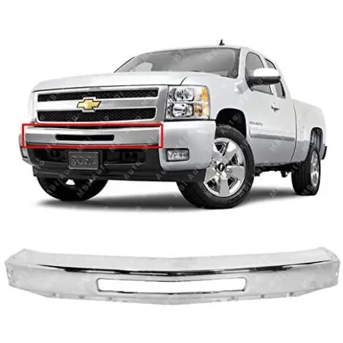 MBI AUTO - Chrome, Steel Front Bumper Impact Face Bar for 2007 2008 2009 2010 2011 2012 2013 Chevy Silverado 1500 Pickup 07-13, GM1002831