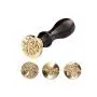 Wisboc Wax Seal Stamp Kit with 4Pcs Wax Stamp Brass Heads 20Pcs Retro Ribbons Sealing Wax Warmer Wax Sticks Wax Spoon Vintage Gift Box Set for Envelopes, Wedding Invitation Cards PaleGreen