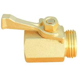SANCEON Super Heavy Duty Shut Off Valve, 2 Pack Brass Industrial Grade Ball Valve, Standard 3/4'' Thread Garden Hose Connector, Ergonomic Metal Turn Off Valve with Water Flow Control