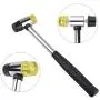 KUUQA Metal Ring Mandrel Ring Sizer and Rubber Hammer Mallet Ring Sizer Gauge Set with 2 Piece Jewelry Polishing Cloths