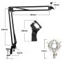 Depusheng NB-35 Mic Microphone Scissor Suspension Arm Stand and Table Mounting Clamp NW Filter Windscreen Shield Metal Mount Kit