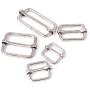 Swpeet 100 Pcs Metal Rectangle Adjuster Triglides Slides Buckle, Roller Pin Buckles Slider Strap Adjuster for Belt Bags DIY Accessories - 13mm / 15mm / 20mm / 25mm/ 35mm