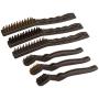 HOYIN 6PC Wire Scatch Brush Set, Zinc Platd and Brass Coated and Nylon Wire,3 and 5 Rows