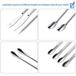 22 Pieces Stainless Steel Lab Spatula Micro Scoop Set Laboratory Sampling Spoon Mixing Spatula for Gel Cap Filler