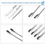 22 Pieces Stainless Steel Lab Spatula Micro Scoop Set Laboratory Sampling Spoon Mixing Spatula for Gel Cap Filler