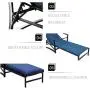 LOKATSE HOME Outdoor Patio Chaise Lounge Chair with Adjustable Backrest and Arms Metal Lounger Furniture All Weather, Blue LOKATSE HOME Outdoor Patio Chaise Lounge Chair with Adjustable Backrest and Arms Metal Lounger Furniture All Weather, Blue