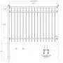 XCEL - Black Steel Anti-Rust Fence Panel - Flat End Picket - 6.5ft W x 5ft H - Easy Installation Kit, Outdoor Residential Fencing for Yard, Garden, Concrete, 3-Rail Metal Fence, Include a Fence Post XCEL - Black Steel Anti-Rust Fence Panel - Flat End Picket - 6.5ft W x 5ft H - Easy Installation Kit, Outdoor Residential Fencing for Yard, Garden, Concrete, 3-Rail Metal Fence, Include a Fence Post