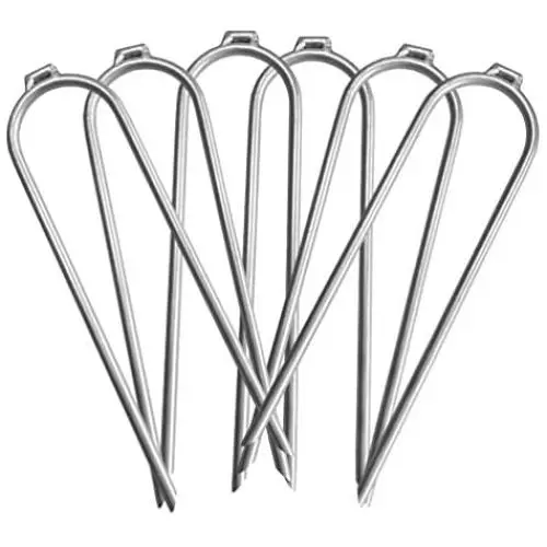 Gardenature Trampoline Galvanized Steel Wind Stakes-6 Pack-Trampoline Accessories Gardenature Trampoline Galvanized Steel Wind Stakes-6 Pack-Trampoline Accessories