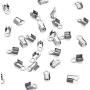 Pandahall 50pcs 304 Stainless Steel Fold Over Crimp Cord Ends Fold Over Cord Ends Leather Ribbon Ending Clasp Tips End Clamp Jewelry Connector Components Jewelry Making 8x4mm