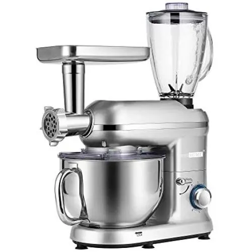 VIVOHOME 3 in 1 Electric 650W Multi-functional 6-Speed Tilt-Head Kitchen Stand Mixer Meat Grinder Juice Blender with 6 Quart Stainless Steel Bowl Silver ETL Listed VIVOHOME 3 in 1 Electric 650W Multi-functional 6-Speed Tilt-Head Kitchen Stand Mixer Meat Grinder Juice Blender with 6 Quart Stainless Steel Bowl Silver ETL Listed