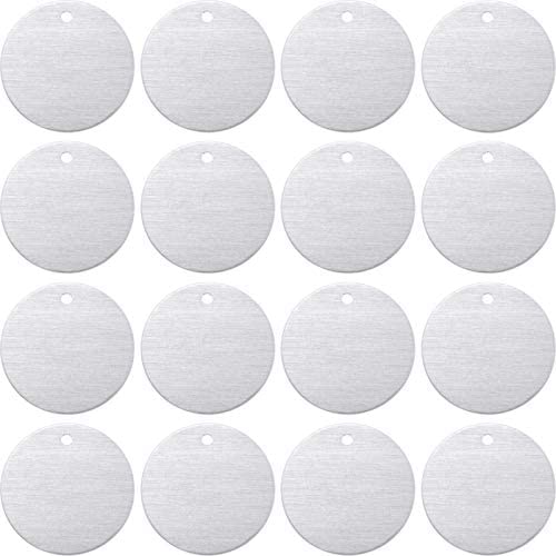 Blank Stamping Tags Round Stamping Tags Metal Pendants Tags, 1 Inch with Hole 0.06 Inch Thickness for Craft (50 Pieces)