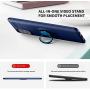 Newseego Compatible with Samsung Galaxy A51 5G Soft Case, Invisible 360 Degree Rotating Metal Ring Holder Kickstand Support Shockproof Soft Cover-Blue+Blue