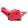 Mcombo Electric Power Lift Recliner Chair Sofa with Massage and Heat for Elderly, 3 Positions, 2 Side Pockets and Cup Holders, USB Ports, Faux Leather 7040 (Medium, Red)