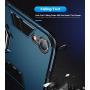 iPhone XR Case, Heavy Duty Shockproof Phone Cover with Magnetic Car Mount Metal Ring Kickstand for Apple iPhone XR 6.1inch - Blue