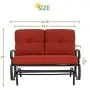 Incbruce Outdoor Swing Glider Rocking Chair Patio Bench for 2 Person, Garden Loveseat Seating Patio Steel Frame Chair Set with Cushion, Red Incbruce Outdoor Swing Glider Rocking Chair Patio Bench for 2 Person, Garden Loveseat Seating Patio Steel Frame Chair Set with Cushion, Red