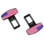 JUSTTOP 2-Pack Car Seat Belt Clip, Car Seat Belt Silencer Metal Tongue, Seat Safety Belt Buckle Auto Metal Seat, Universal for Most Vehicle-American Flag
