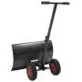 TUFFIOM Wheeled Snow Shovel Pusher ,Metal Rolling Removal Tool with Multi-Angle Heavy Duty Large Blade Plow & Height Adjustable Handle for Doorway Driveway or Pavement Clearing TUFFIOM Wheeled Snow Shovel Pusher ,Metal Rolling Removal Tool with Multi-Angle Heavy Duty Large Blade Plow & Height Adjustable Handle for Doorway Driveway or Pavement Clearing
