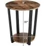 KingSo End Table Round 2-Tier Industrial Side Table with Storage Shelf Metal Frame Nightstand Easy Assembly & Sturdy Sofa Coffee Table for Living Room, Bedroom, Rustic Brown KingSo End Table Round 2-Tier Industrial Side Table with Storage Shelf Metal Frame Nightstand Easy Assembly & Sturdy Sofa Coffee Table for Living Room, Bedroom, Rustic Brown