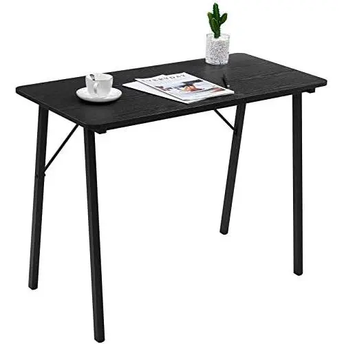 Simple Computer Desk Modern Wood Study Writing Table Small Industrial Home Office Work Desk with Metal Legs, 39.4 x 18.9 x 29.1 inch Kids Desk, Black Simple Computer Desk Modern Wood Study Writing Table Small Industrial Home Office Work Desk with Metal Legs, 39.4 x 18.9 x 29.1 inch Kids Desk, Black