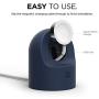 elago W2 Charger Stand Compatible with Apple Watch Series 6/SE/5/4/3/2/1 (44mm, 42mm, 40mm, 38mm), Durable Silicone, Compatible with Nightstand Mode (Jean Indigo)