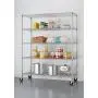 TRINITY TBFC-0904 5-Tier NSF Heavy Duty X-Large Wire Shelving Rack with Wheels, 60'' x 24'' x 72'', Chrome