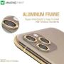 AMAZINGthing [3 Pieces] Camera Lens Protector Compatible with iPhone 11 Pro/Pro Max, Tempered Glass with Metal Aluminum Alloy, Anti Scratch 9H Hardness HD Clear Lens Protector, Gold