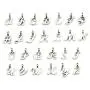 WOCRAFT 130Pcs ABC Letter Alphabet Mini A-Z Letter Charms for Personalization Jewelry Making Alphabetic Loose Beads Set DIY Crafts Charms for DIY Necklace Bracelet Set of 5 (10932)