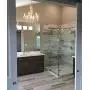 6 Light Crystal White Hardwire Flush Mount Chandelier H26”xW22”, White Metal Frame with Clear Glass Stem and Clear Acrylic Crystals & Beads That Sparkle Just Like Glass