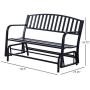 Outsunny 50'' Outdoor Patio Swing Glider Bench Chair - Black