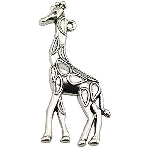 WYSIWYG 12 Pieces Charms Charm Bracelet Giraffe 53x23mm for Jewelry Making Supplies Metal Crafts Accessories