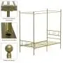 WeeHom Queen Size Metal Canopy Bed Frame No Box Spring Needed Support Mattress Foundation Easy Set-Up Steel Platform Bed Gold WeeHom Queen Size Metal Canopy Bed Frame No Box Spring Needed Support Mattress Foundation Easy Set-Up Steel Platform Bed Gold