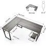 Modern L-Shaped Corner Desk Computer Desk Gaming Office PC Table, Sturdy Simple Industrial Style Home Office Writing Workstation Steel