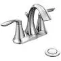 MOEN 6410 Eva Collection Two Handle Centerset Bathroom Sink Faucet with Drain Assembly, 0.5, Chrome MOEN 6410 Eva Collection Two Handle Centerset Bathroom Sink Faucet with Drain Assembly, 0.5, Chrome