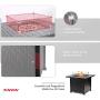 32'' Propane Gas Fire Pit Table 50,000 BTU with Glass Wind Guard, 2021 Upgrade, Auto-Ignition ETL Certification Outdoor Companion