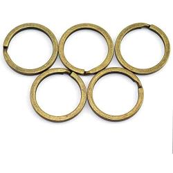 Lind Kitchen 10pcs Bronze Flat Key Ring DIY Keychain Accessories Metal Key Split Ring Diameter 25mm