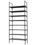 N/N 8-Tier Narrow Tall Shoe Rack Metal Shoes Storage Shelf Space-Saving Stackable Vertical Shoes Organizer Shelf Dustproof Black Shoes Rack for Closet,Doorway, Entryway