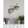 GIFTME 5 Set of 2 Galvanized Metal Umbrella Hanging Wall Planter Flower Holder Indoor or Outdoor Garden Succulent Wall Planter Set
