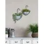 GIFTME 5 Set of 2 Galvanized Metal Umbrella Hanging Wall Planter Flower Holder Indoor or Outdoor Garden Succulent Wall Planter Set GIFTME 5 Set of 2 Galvanized Metal Umbrella Hanging Wall Planter Flower Holder Indoor or Outdoor Garden Succulent Wall Planter Set