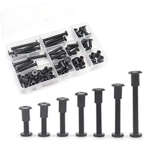 Black M6 Hex Drive Socket Cap Bolts Kit, binifiMux 35-Set Allen Head Countsunk Furniture Crib Bolts Nuts Kit, M6x15mm/ 20mm/ 25mm/ 30mm/ 35mm/ 40mm/ 50mm Black M6 Hex Drive Socket Cap Bolts Kit, binifiMux 35-Set Allen Head Countsunk Furniture Crib Bolts Nuts Kit, M6x15mm/ 20mm/ 25mm/ 30mm/ 35mm/ 40mm/ 50mm