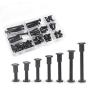 Black M6 Hex Drive Socket Cap Bolts Kit, binifiMux 35-Set Allen Head Countsunk Furniture Crib Bolts Nuts Kit, M6x15mm/ 20mm/ 25mm/ 30mm/ 35mm/ 40mm/ 50mm
