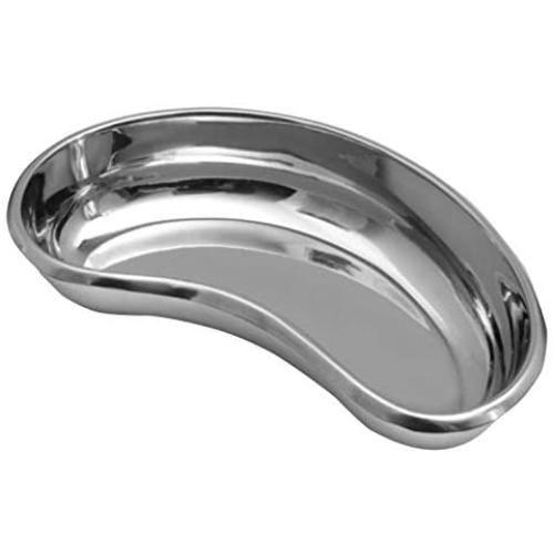 Dukal Stainless Steel Kidney Tray 6'', Emesis Basin 12 Oz. Kidney Shaped Emesis Basin. Reusable Metal Kidney Dish. Ideal for Soiled Dressings, Medical Waste, Liquid.