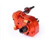 HONG YI-HAT 1/5 rc car Gas CNC Alloy Metal Three Sections of Fission Complete diff Gear Box Set for HPI Baja 5b KM ROVAN Spare Parts (Color : Red)